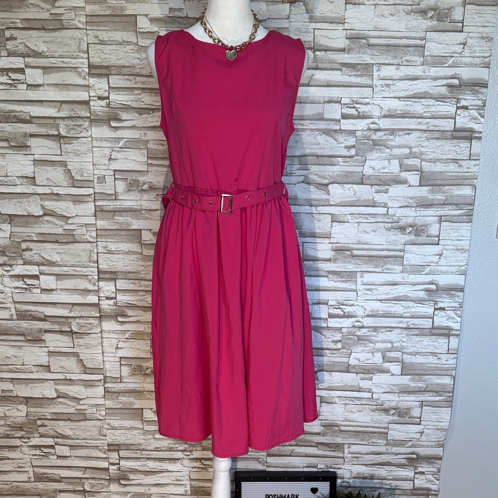 New Light Fashion Large Elegant Pink Sleeveless Dress